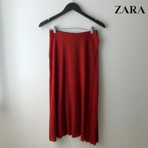 ZARA TRF BURNT ORANGE 30” SKIRT